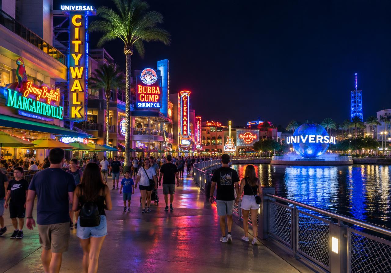 Family enjoying a theme park vacation in Orlando