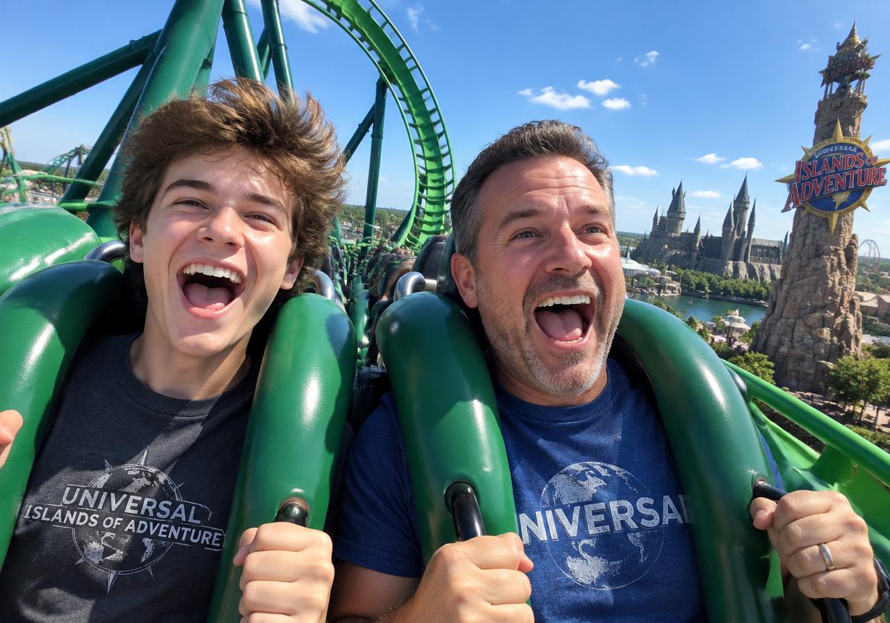 Family enjoying a theme park vacation in Orlando